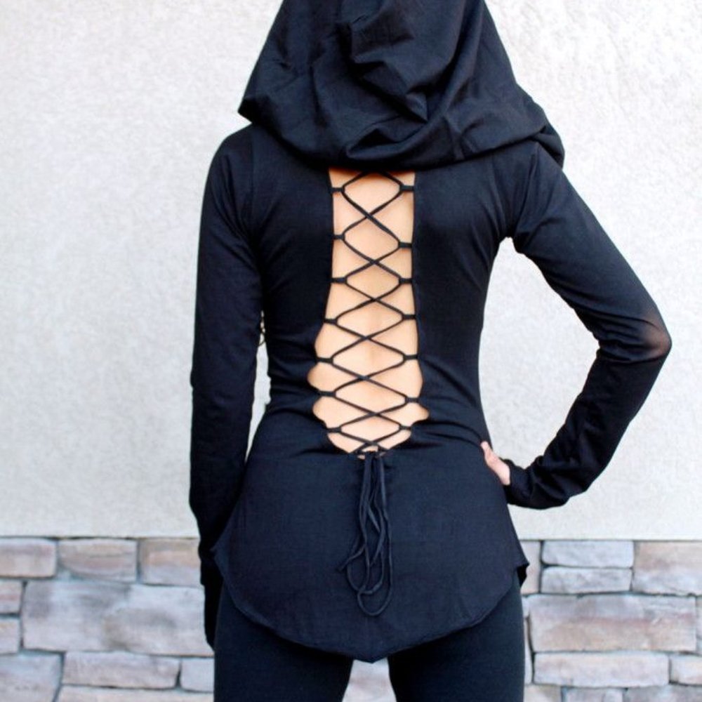 White Zhennymph Nienna Hooded Top w/ Sleeves